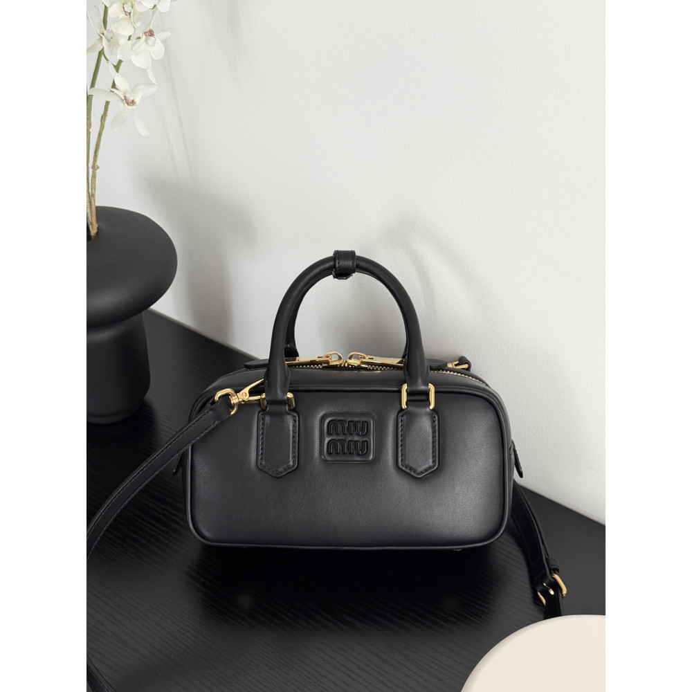 Miu Miu Small Bowling Bag in Black