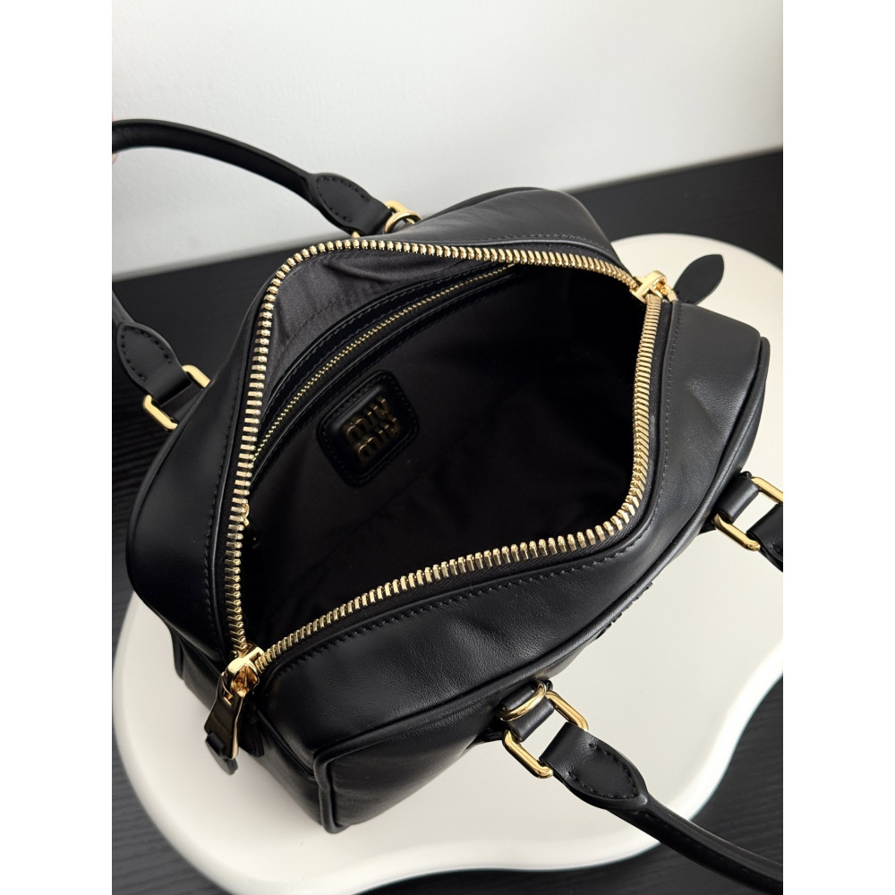 Miu Miu Small Bowling Bag in Black