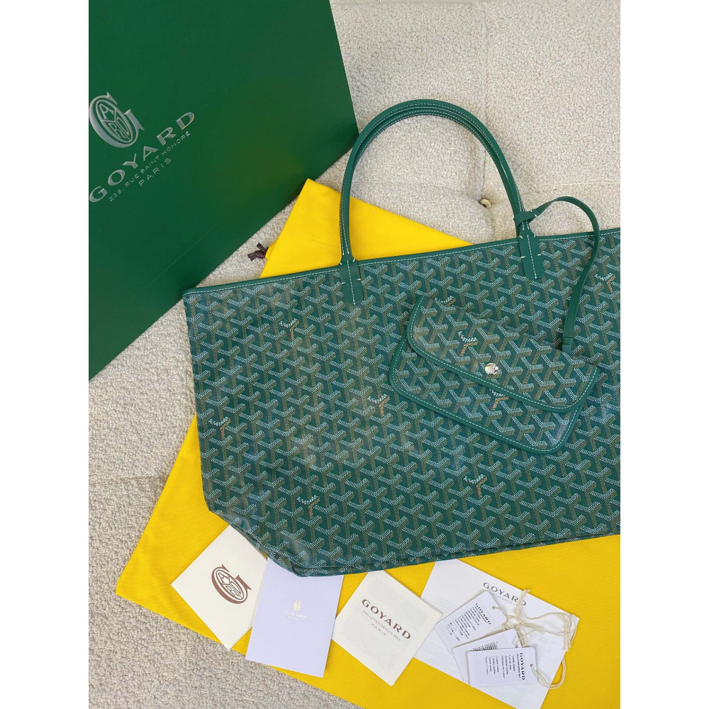 Goyard Dog-Teeth Tote Bag! Forest green