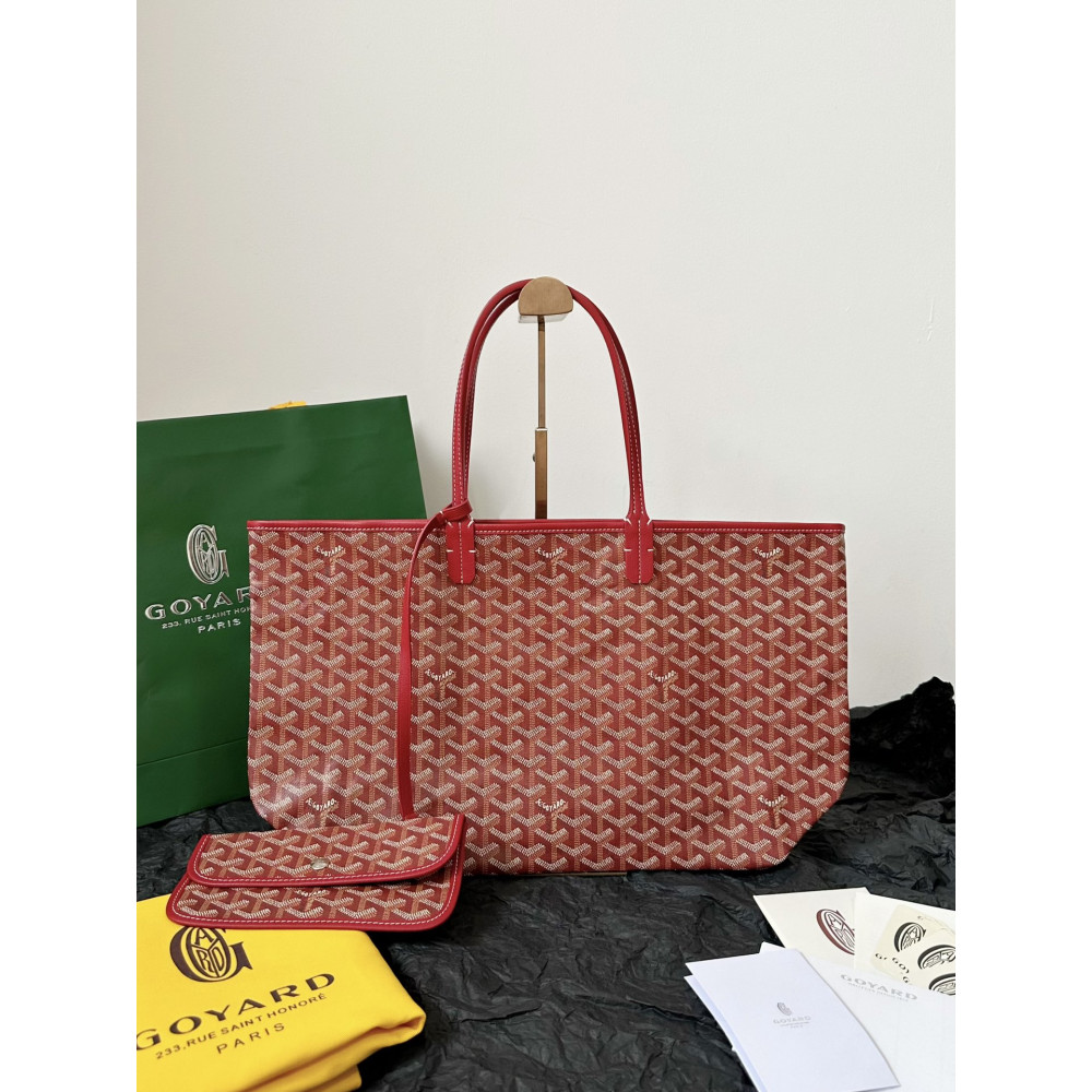 Goyard Dog-Teeth Tote Bag! red