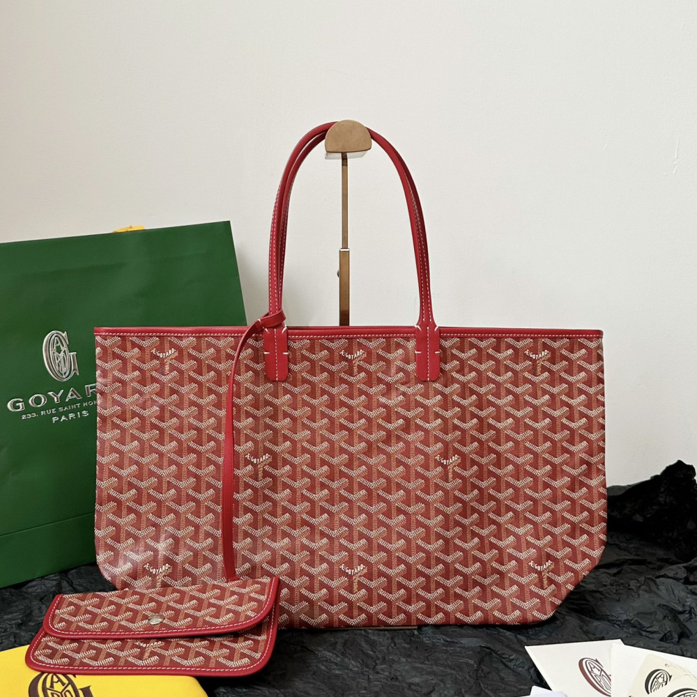 Goyard Dog-Teeth Tote Bag! red