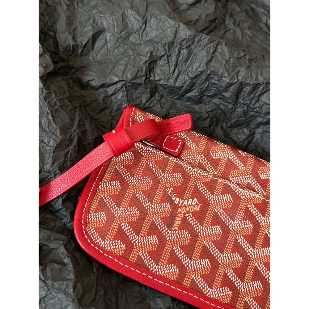 Goyard Dog-Teeth Tote Bag! red