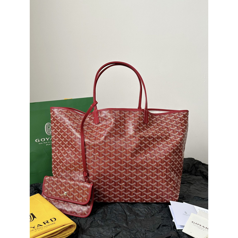 Goyard Dog-Teeth Tote Bag! red