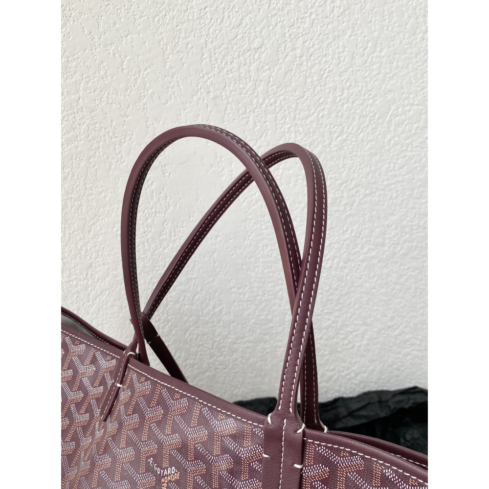 Goyard Dog-Teeth Tote Bag! Burgundy