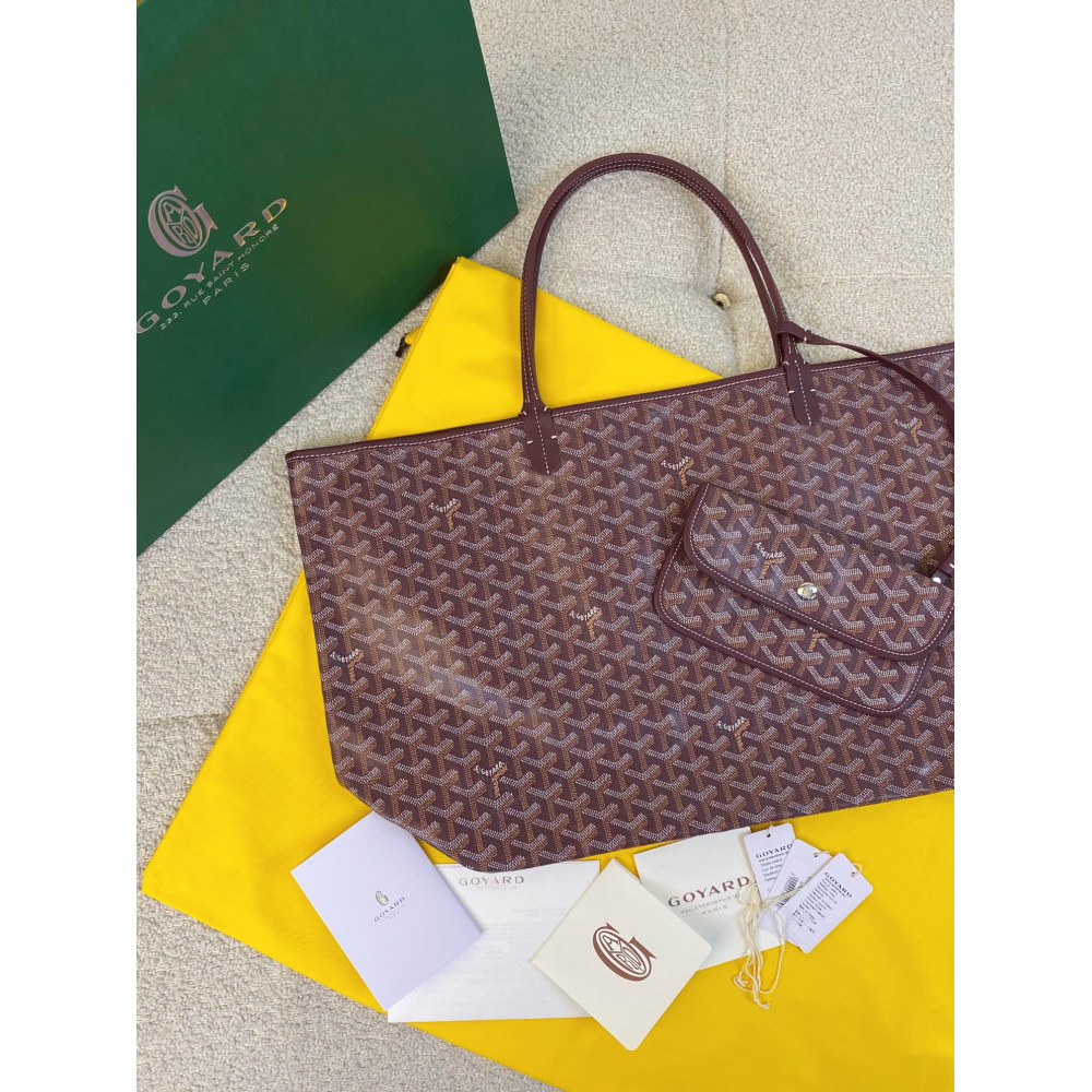 Goyard Dog-Teeth Tote Bag! Burgundy