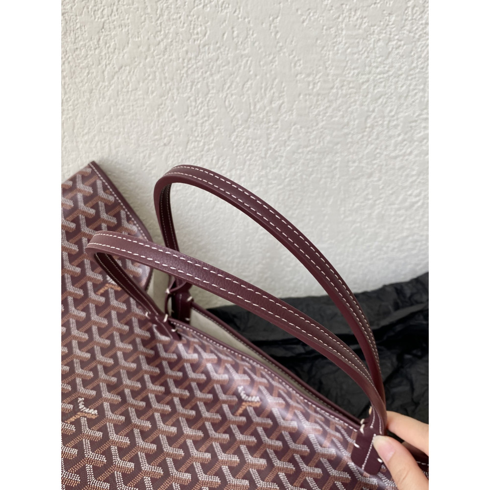 Goyard Dog-Teeth Tote Bag! Burgundy