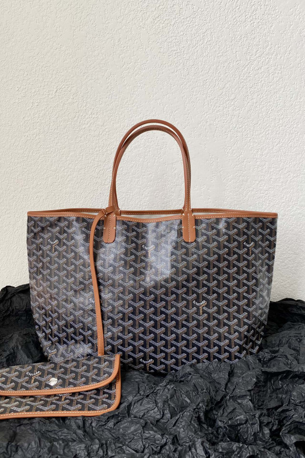 Goyard Dog-Teeth Tote Bag! brown