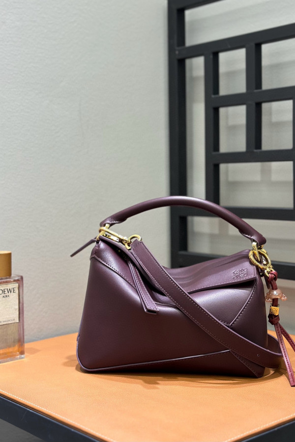 LOEWE New Puzzle Bag – Small Burgundy Red!