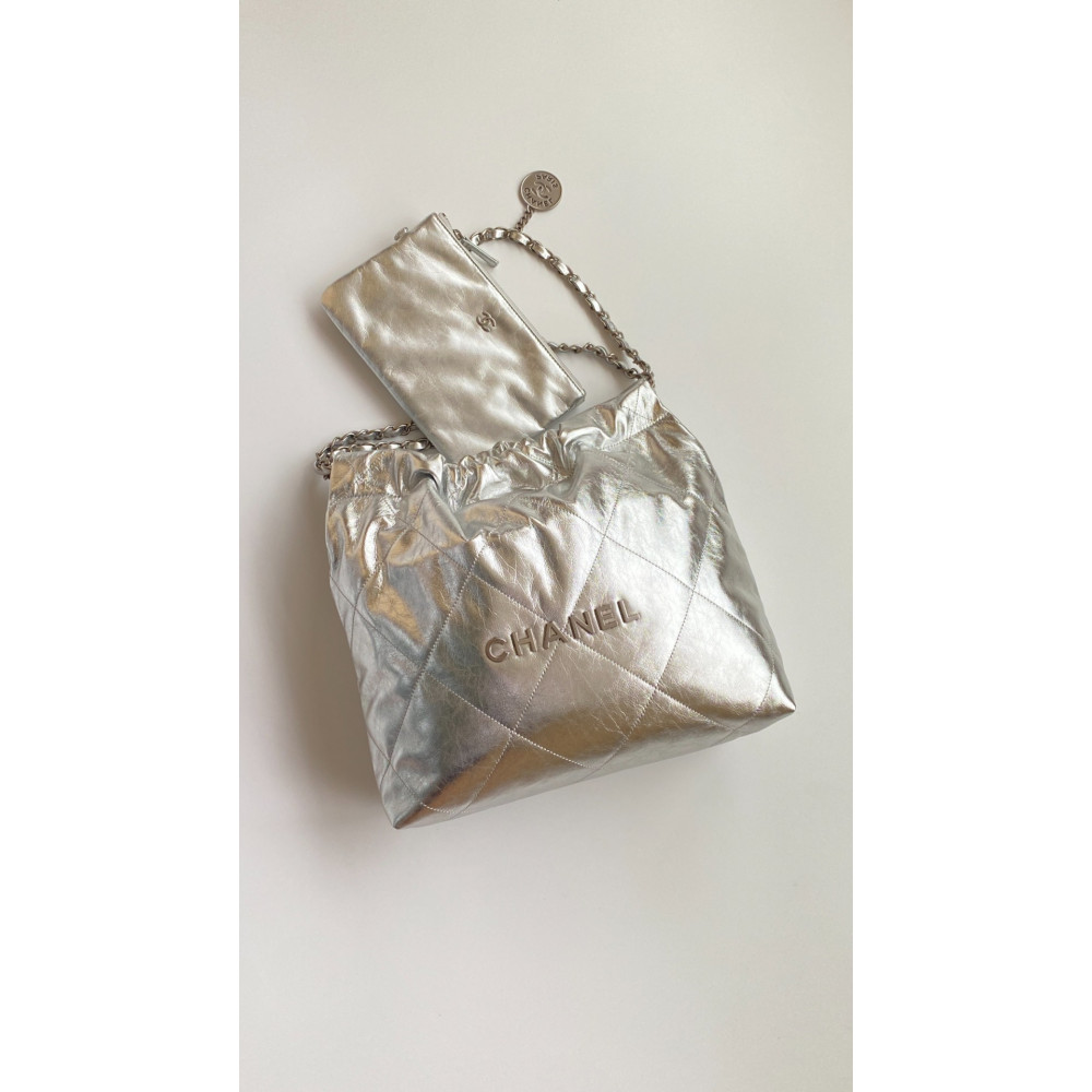 Chanel 22 Bag "Trash Bag" – Silver Small 22 Bag