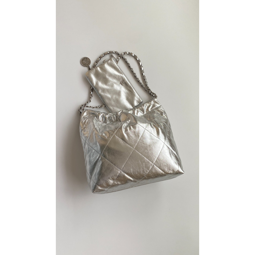 Chanel 22 Bag "Trash Bag" – Silver Small 22 Bag