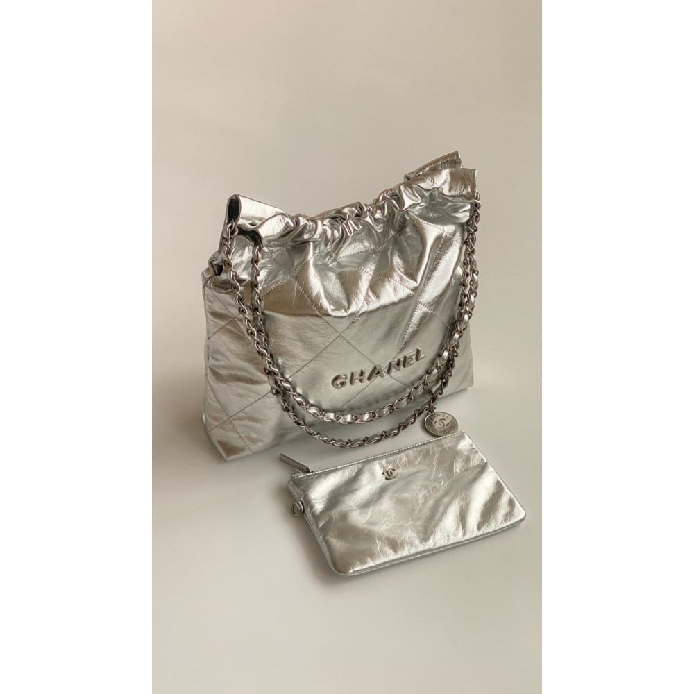 Chanel 22 Bag "Trash Bag" – Silver Small 22 Bag