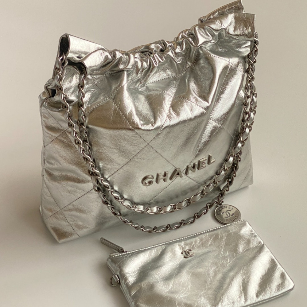 Chanel 22 Bag "Trash Bag" – Silver Small 22 Bag