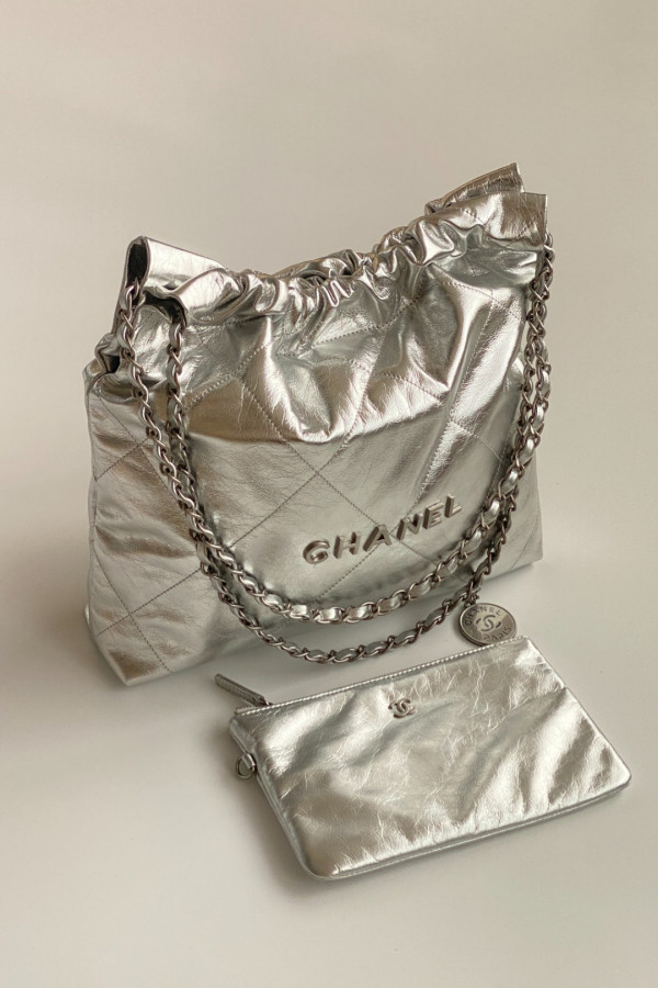Chanel 22 Bag "Trash Bag" – Silver Small 22 Bag