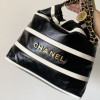 Chanel 24SS Small 22 Bag, "Black & White Stripe" design