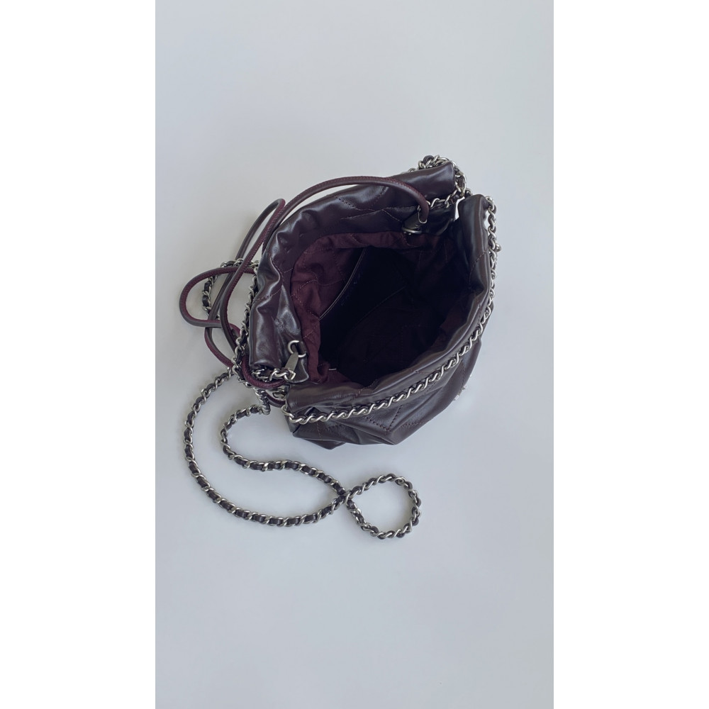 Chanel 23C chocolate brown mini 22Bag, 