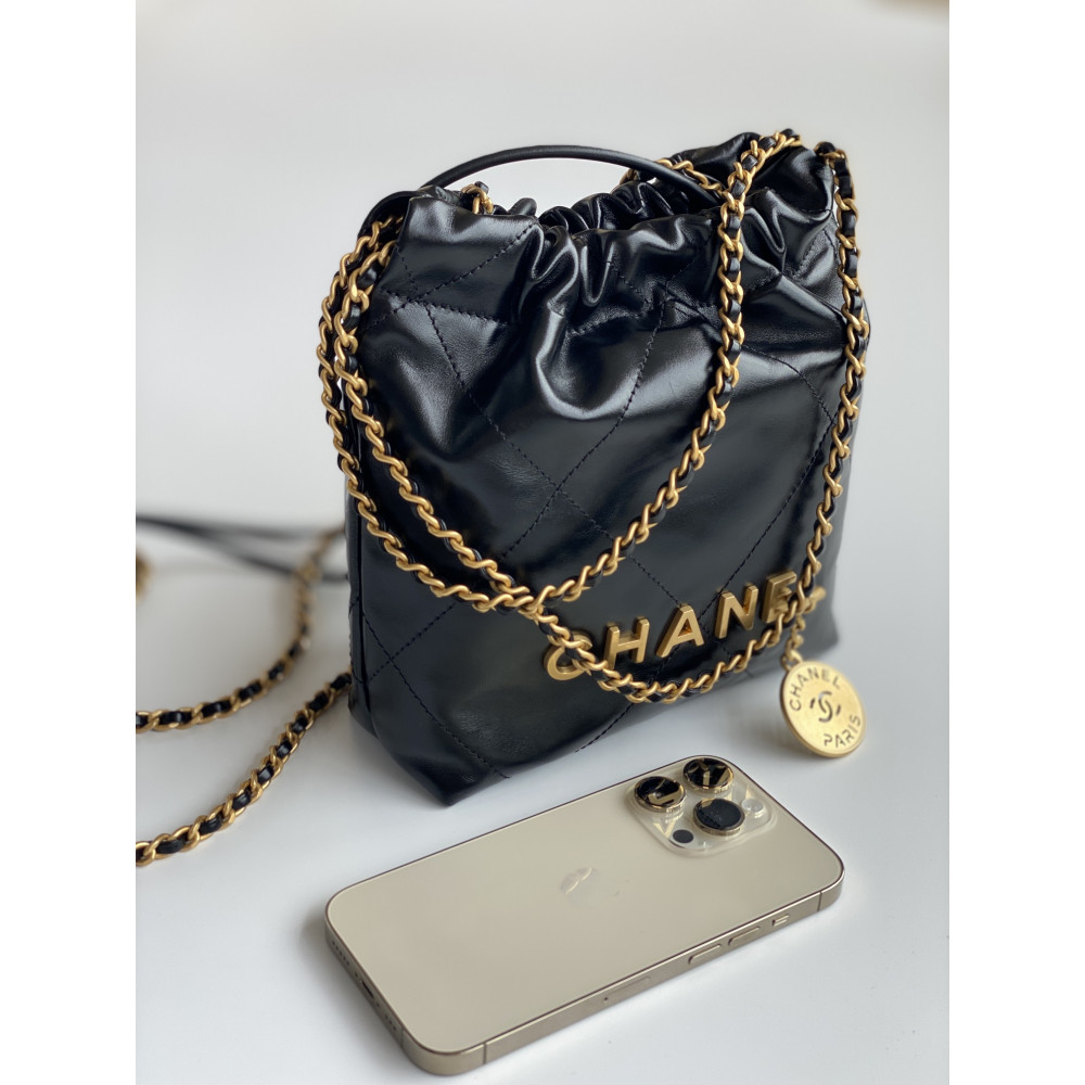 Chanel 23C black mini 22Bag, 