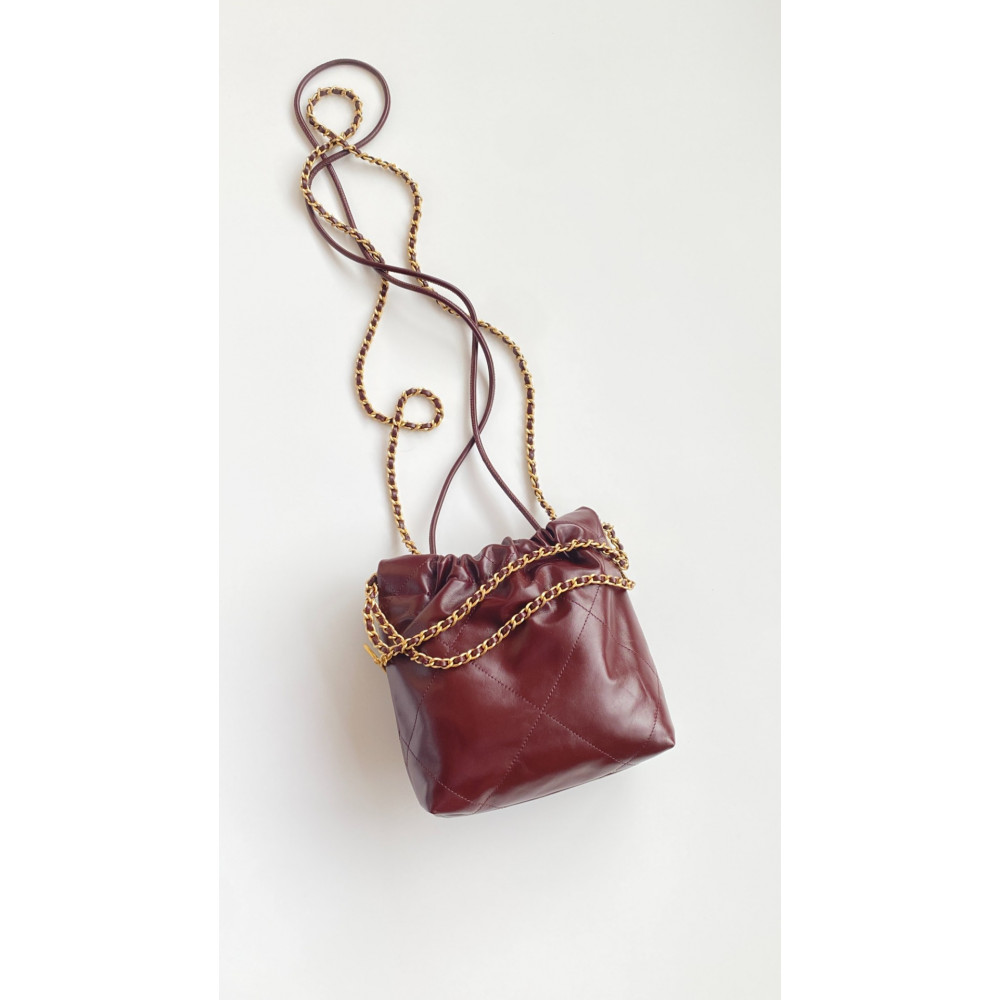 Chanel 23C burgundy red mini 22Bag
