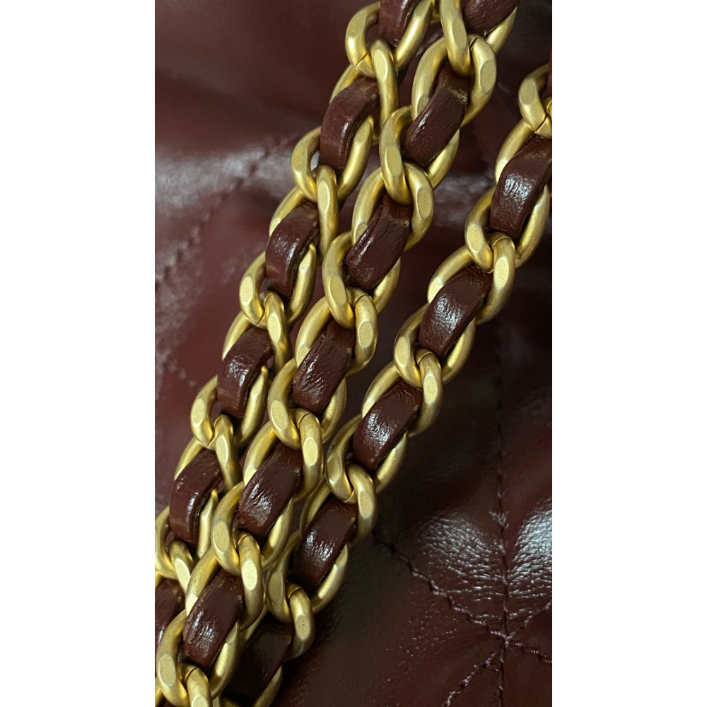 Chanel 23C burgundy red mini 22Bag