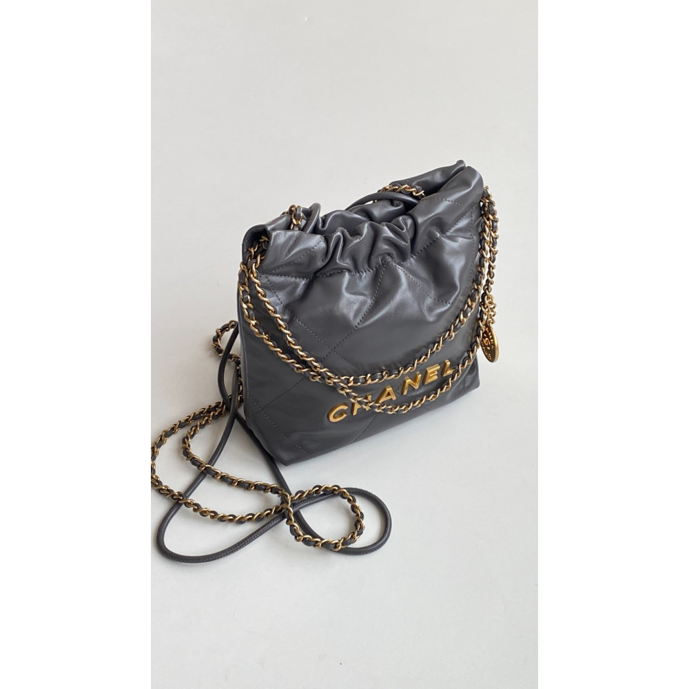 Chanel 23C dark gray mini 22Bag,