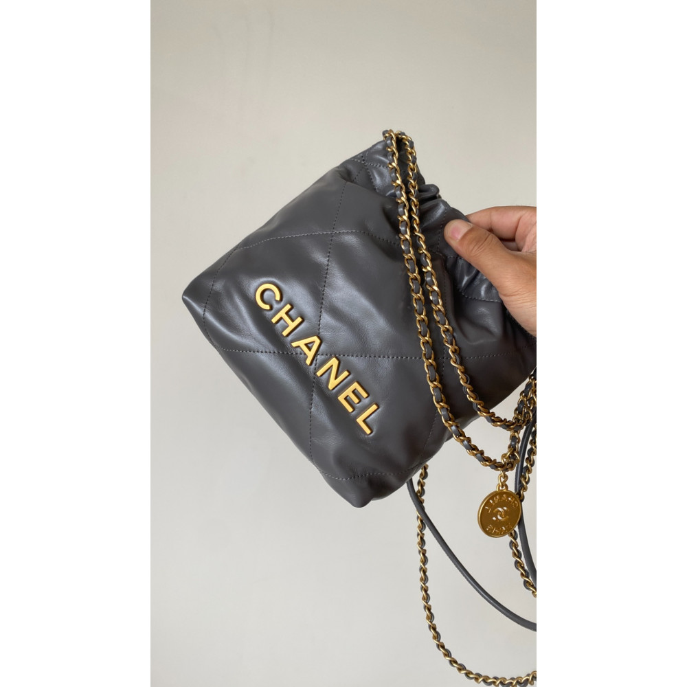 Chanel 23C dark gray mini 22Bag,