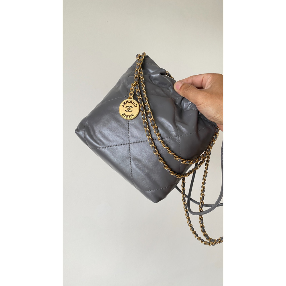 Chanel 23C dark gray mini 22Bag,