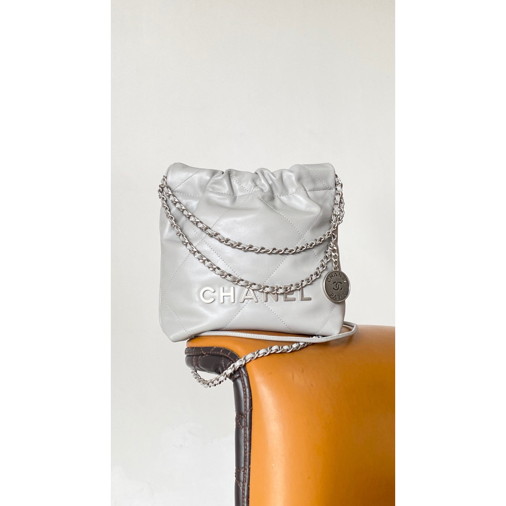 Chanel 23C light gray mini 22Bag