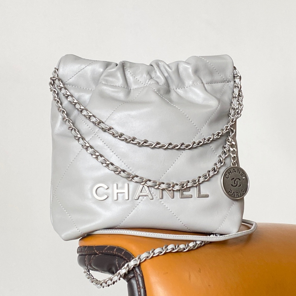 Chanel 23C light gray mini 22Bag