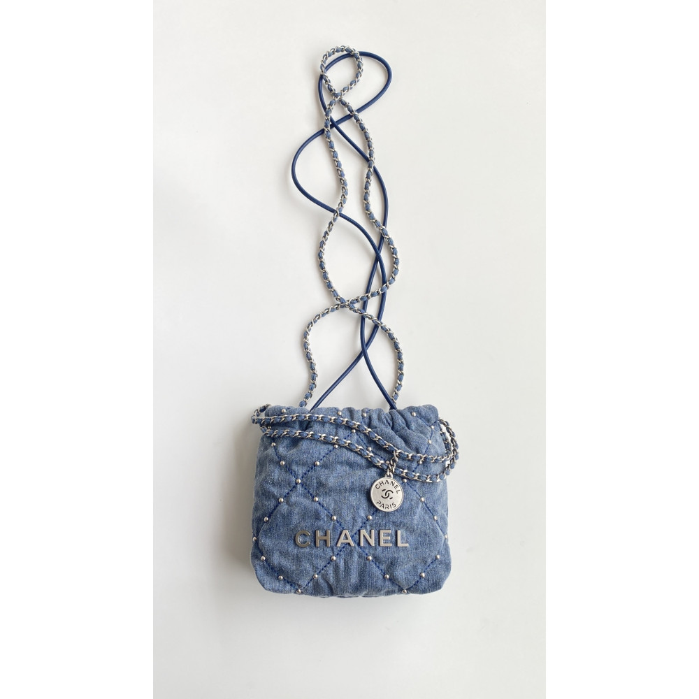 Chanel 25S mini 22Bag "denim nailhead denim" 