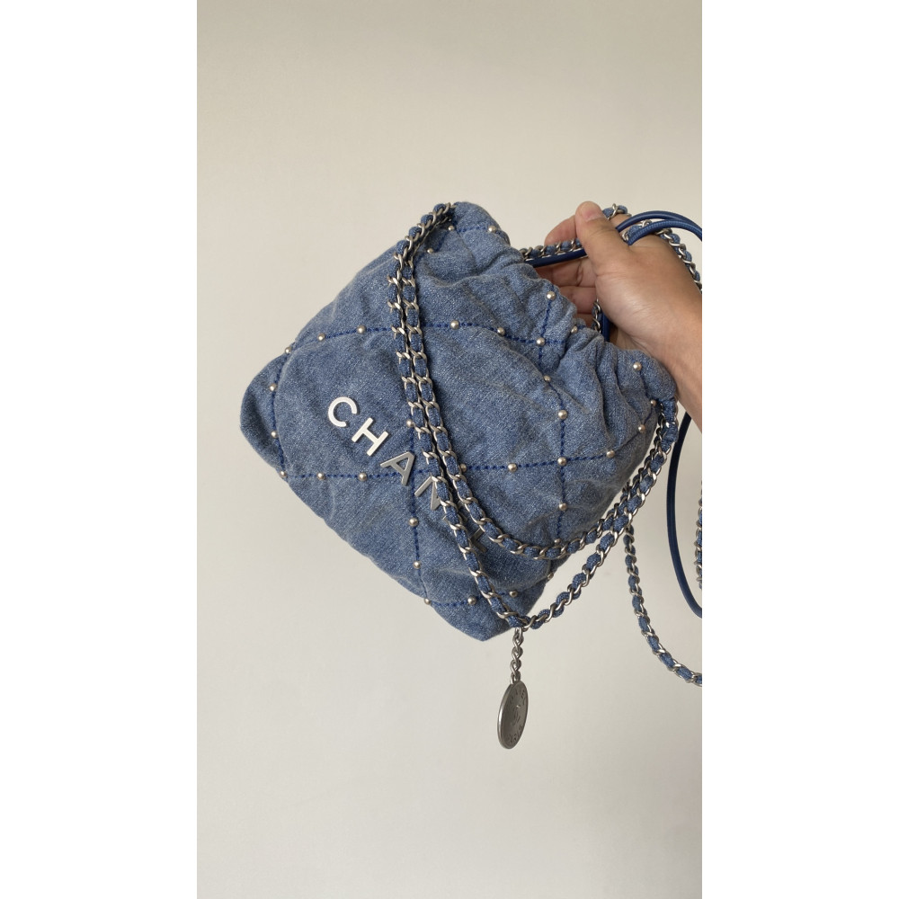 Chanel 25S mini 22Bag "denim nailhead denim" 