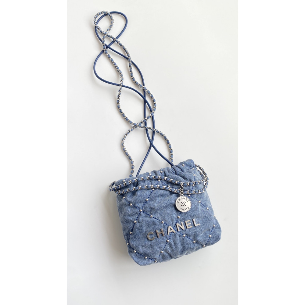 Chanel 25S mini 22Bag "denim nailhead denim" 