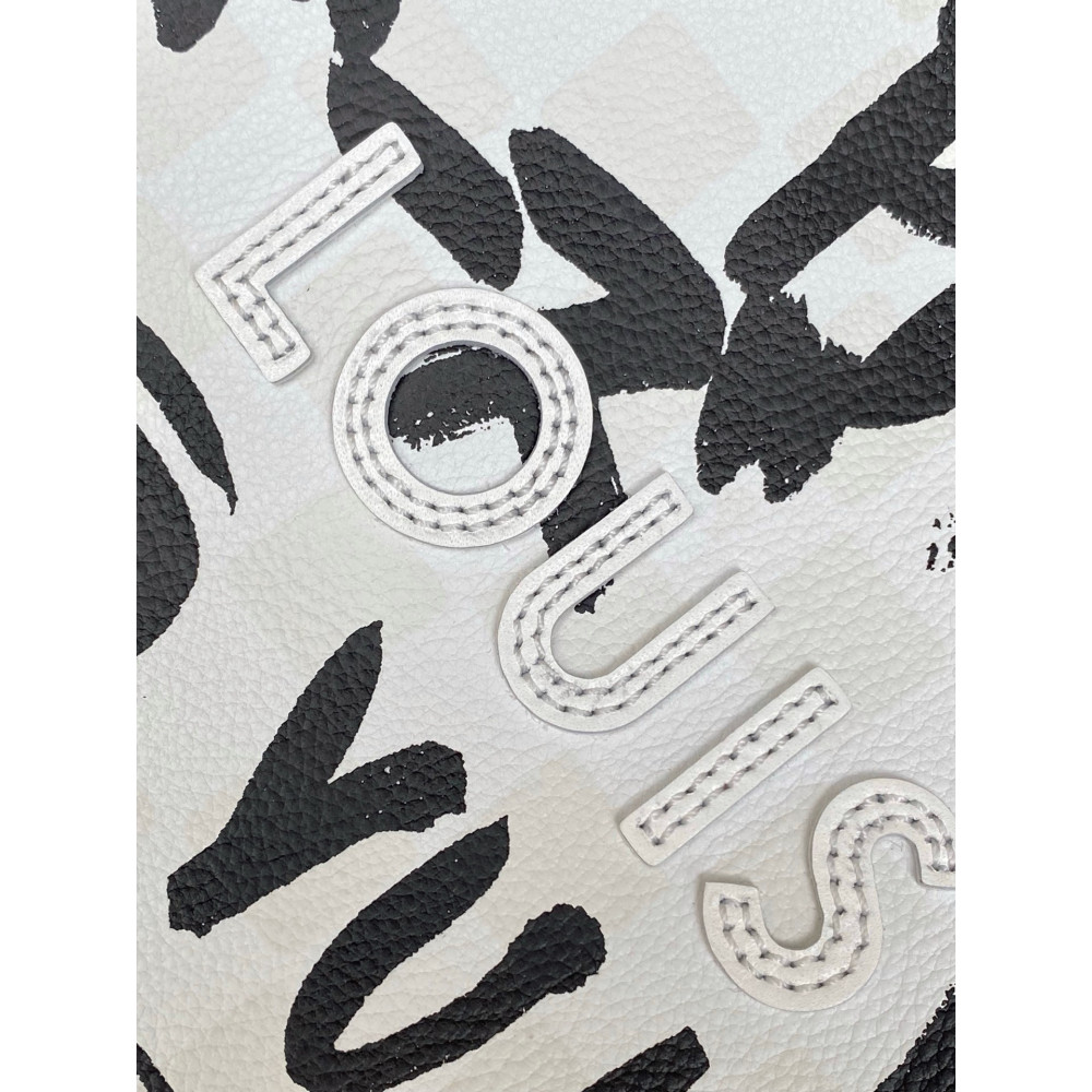 Louis Vuitton N40797 Black Graffiti Shopper Tote in medium size