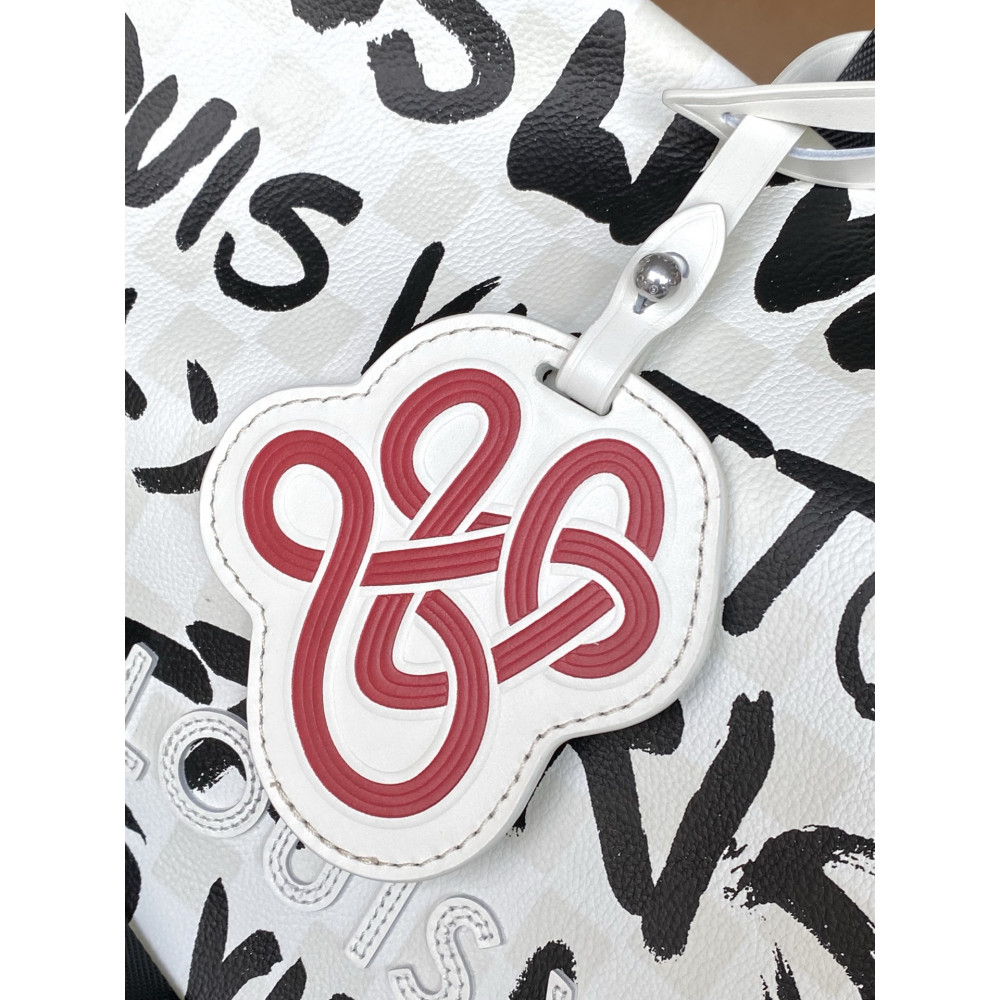 Louis Vuitton N40797 Black Graffiti Shopper Tote in medium size